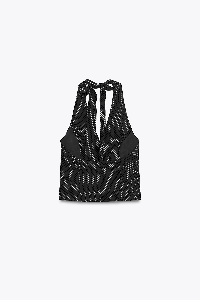 TOP GILET À POIS