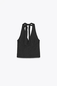 TOP GILET À POIS