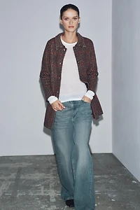 MANTEAU 100% LAINE PIED-DE-POULE