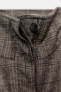 VESTE PEPLUM À CARREAUX AVEC LAINE ZW COLLECTION