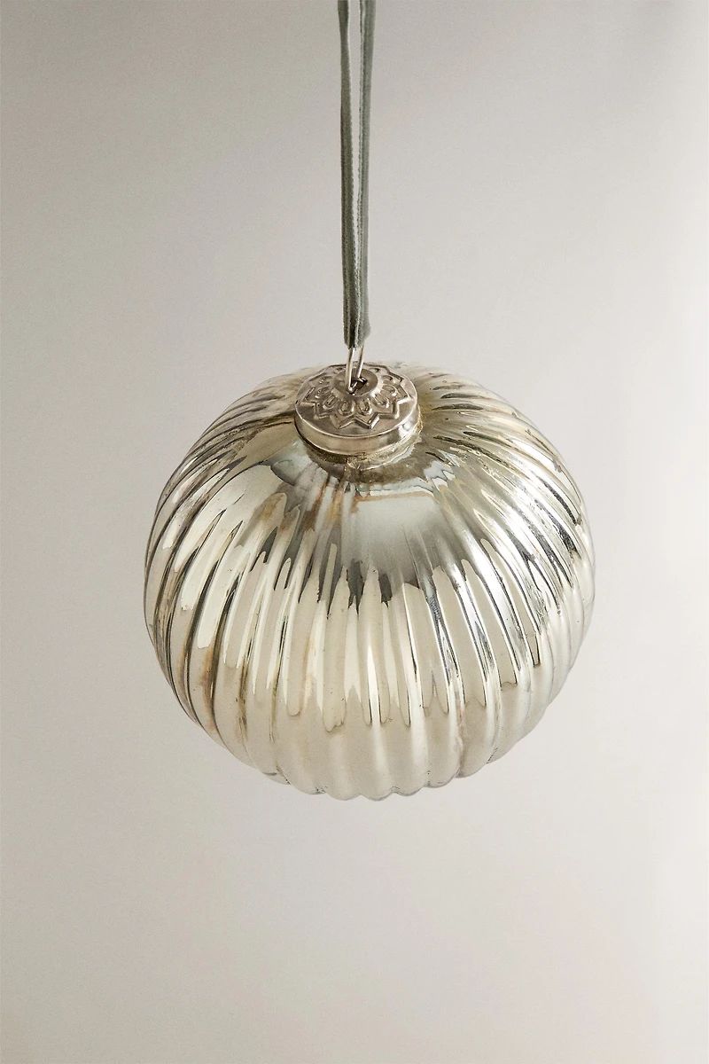 STRIPED BALL CHRISTMAS TREE ORNAMENT
