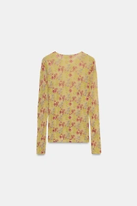 FLORAL PRINT KNIT TOP