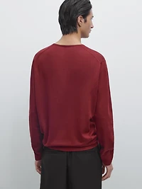 Cotton knit crew neck sweater