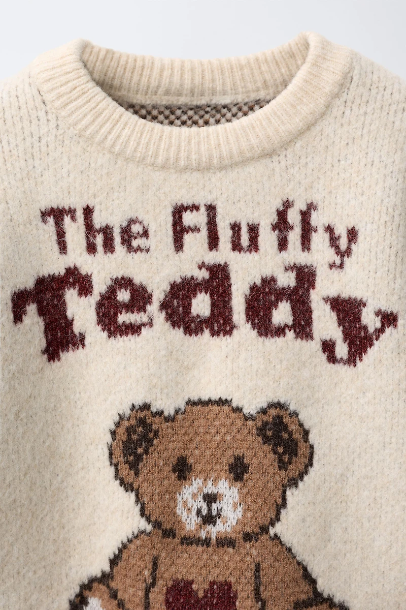 PULL EN MAILLE AVEC OURS