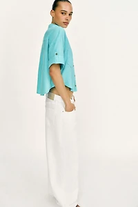 CHEMISE COURTE AVEC LIN