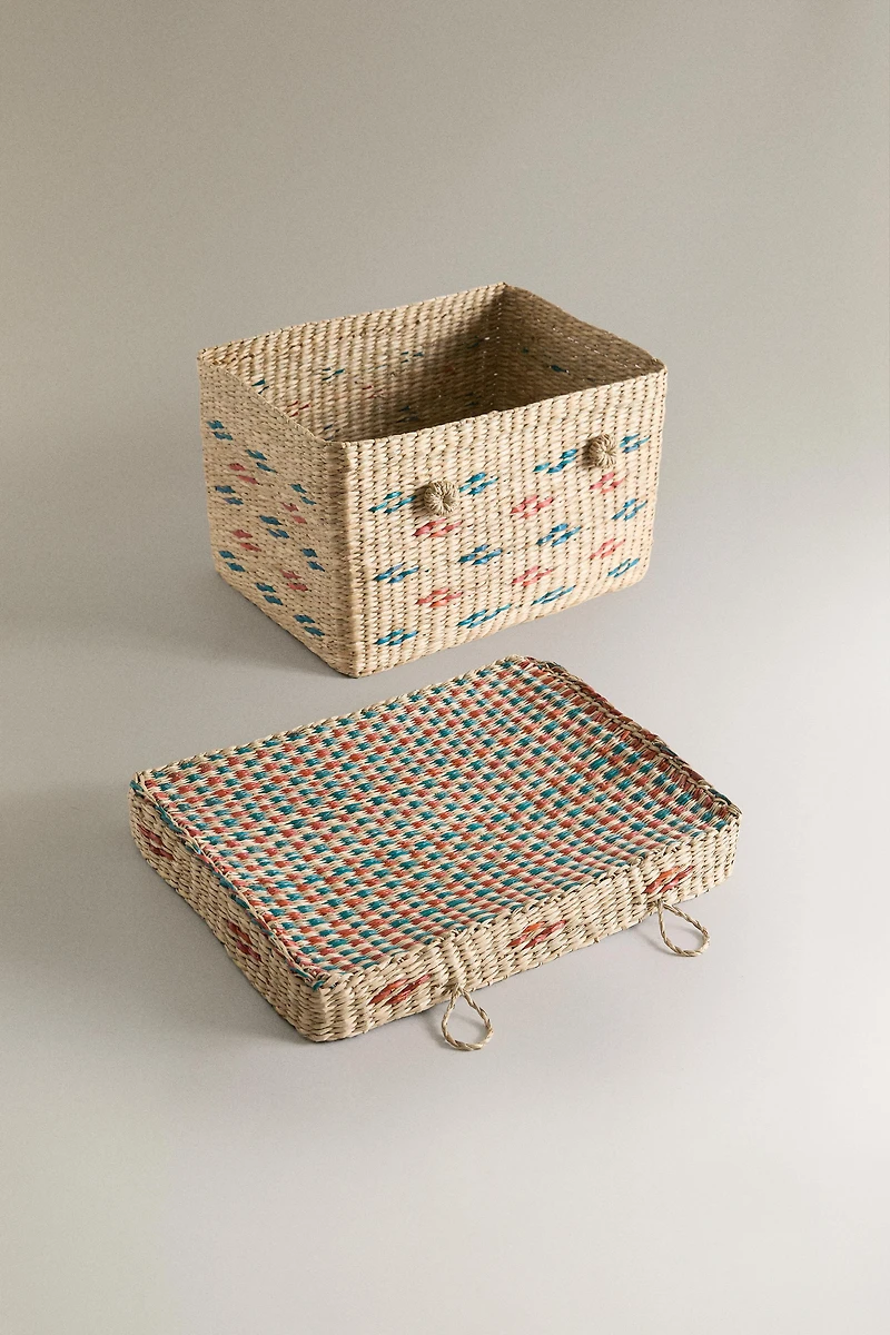 KIDS' SEAGRASS BASKET WITH LID