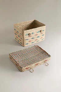 KIDS' SEAGRASS BASKET WITH LID