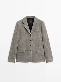 Flecked wool blend blazer