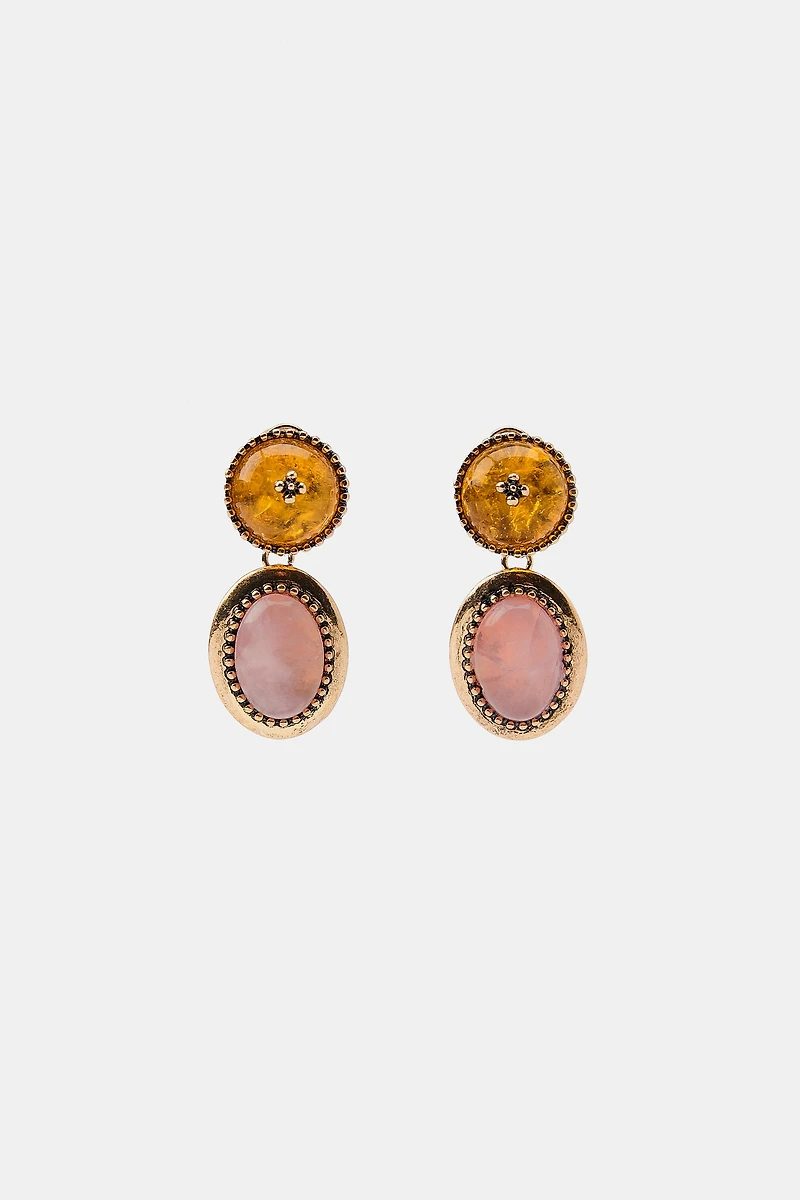STONE SHAPE EARRINGS