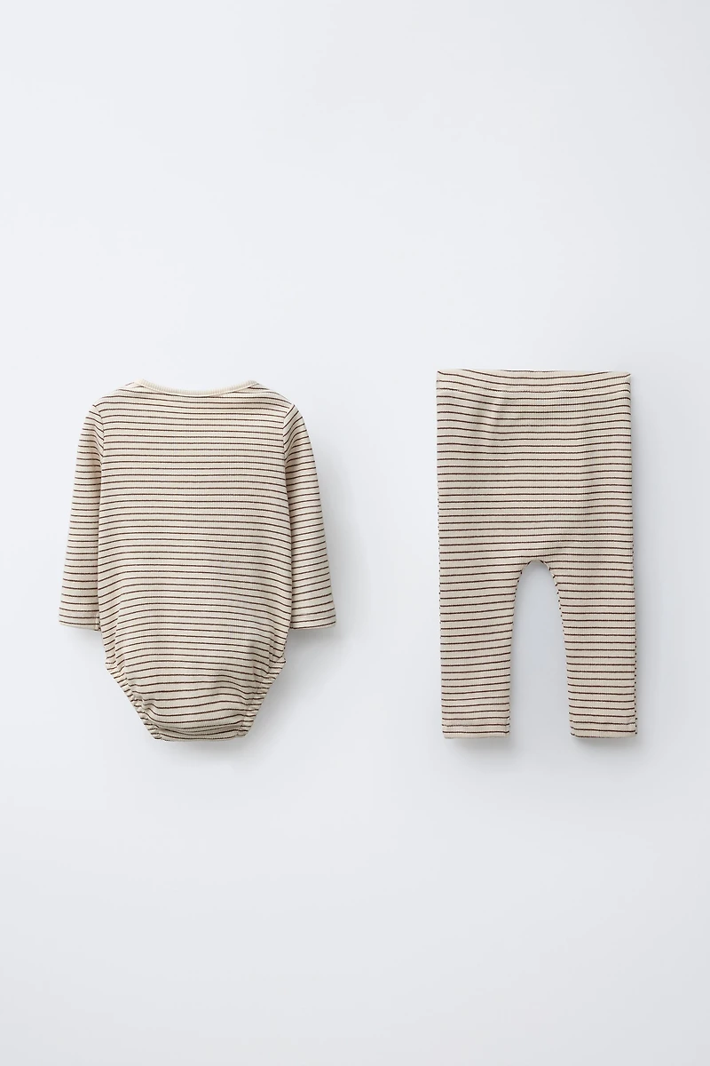 LOT BODY ET LEGGING RAYURES