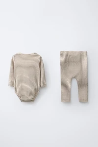 LOT BODY ET LEGGING RAYURES