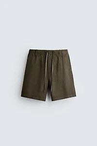 COTTON-LYOCELL REGULAR FIT SHORTS