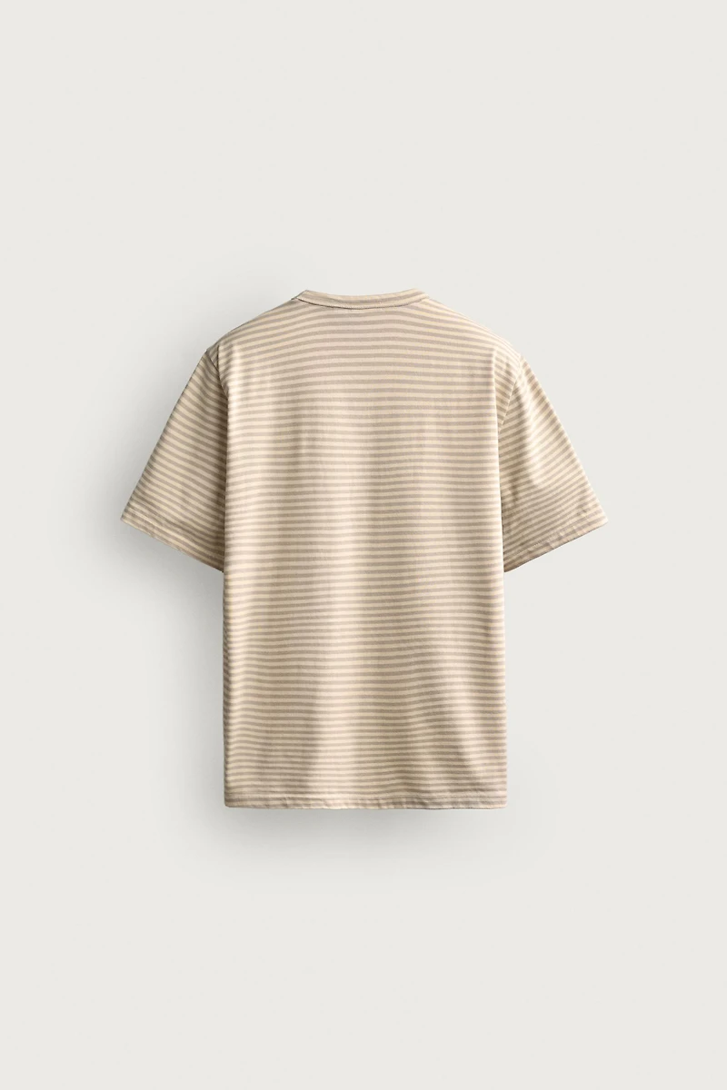STRIPED JACQUARD POCKET T-SHIRT