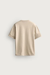 STRIPED JACQUARD POCKET T-SHIRT