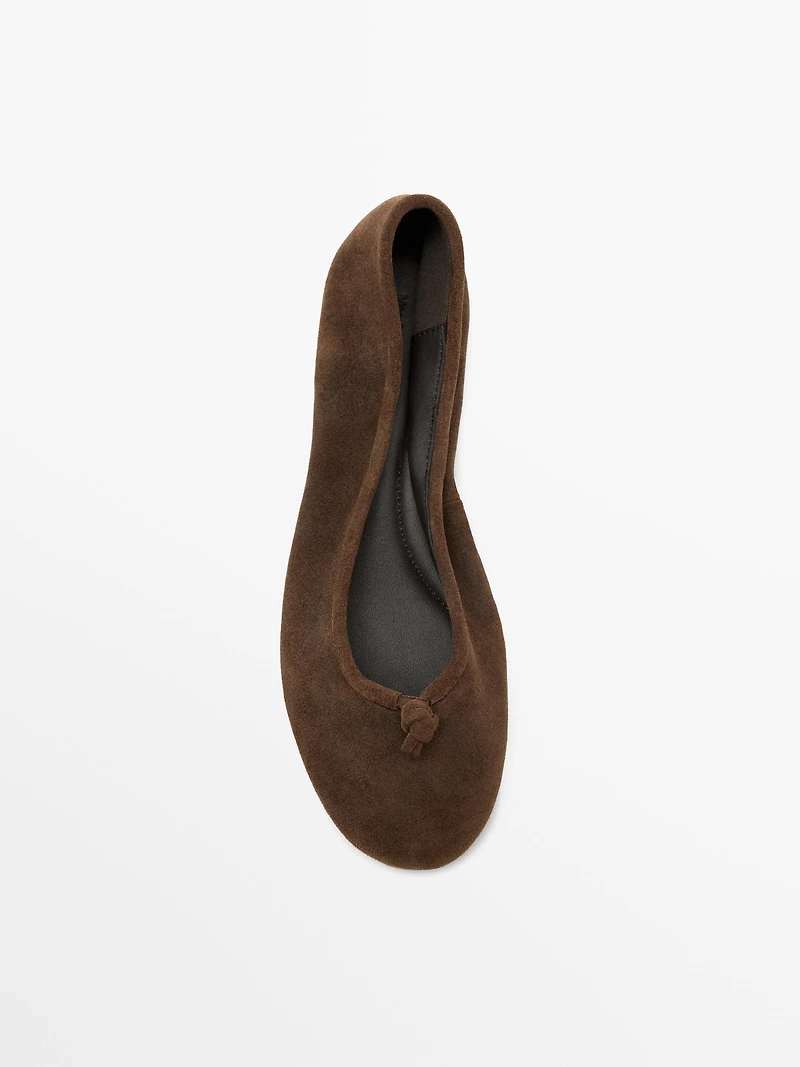 Ballerine en cuir à nœud