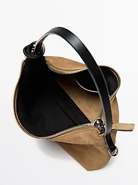 Small split suede leather bag