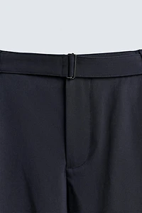 RELAXED FIT BELTED PANTS