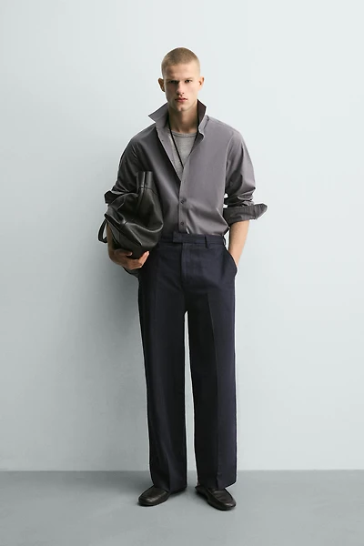 RELAXED FIT COTTON - LINEN PANTS