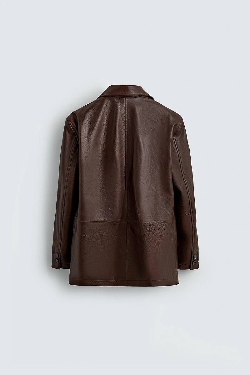 RELAXED FIT NAPPA LEATHER BLAZER