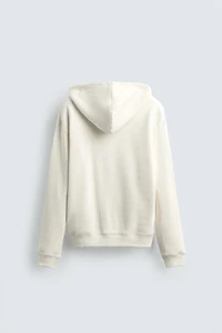WAFFLE TEXTURED HOODIE SWEATSHIRT
