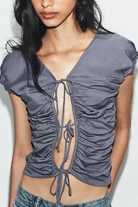 RUCHED TIE TOP