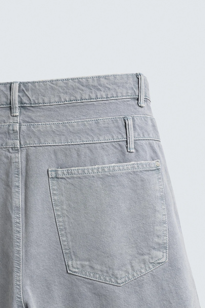 BERMUDA EN JEAN TAILLE EFFET SUPERPOSITION