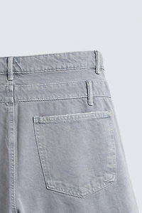 BERMUDA EN JEAN TAILLE EFFET SUPERPOSITION