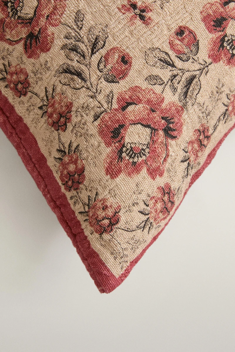 HOUSSE DE COUSSIN FLEURS