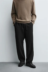 TEXTURED JOGGER WAIST PANTS