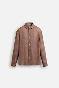 STRIPED FLOWY SHIRT