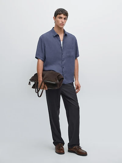 100% linen short sleeve shirt