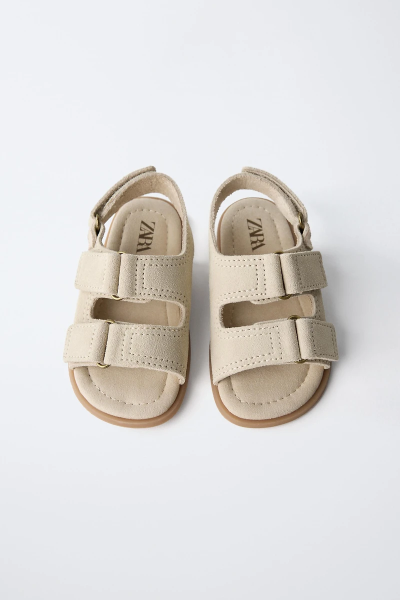 LEATHER DOUBLE STRAP BAREFOOT SANDALS