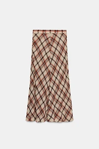 PLAID MIDI SKIRT