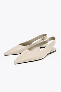 LEATHER SLINGBACK BALLET FLATS