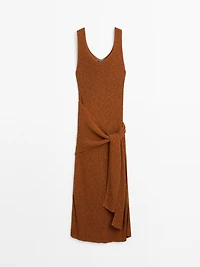 Long knit crossover dress