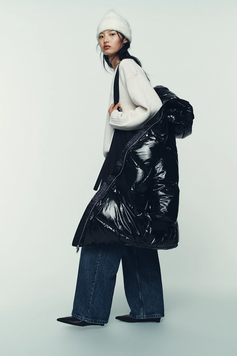 LONG SHINY EFFECT ANORAK