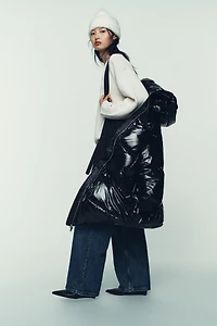 LONG SHINY EFFECT ANORAK