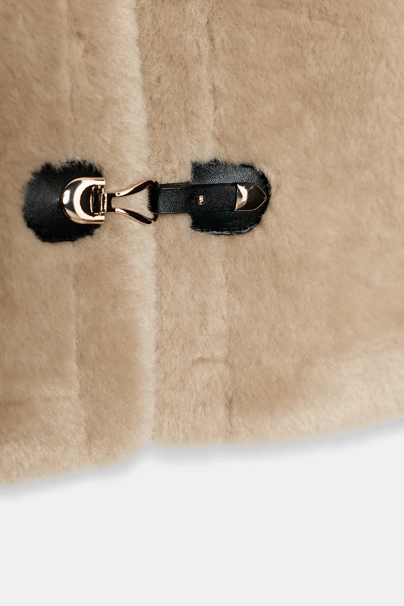 SHEARLING TOGGLE VEST