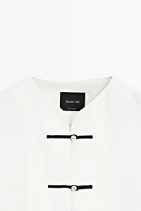 100% linen flowing shirt with button detail