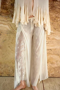 COMBINATION GEORGETTE LACE PANTS