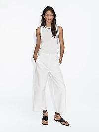 High-waist barrel fit trousers