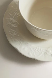 GRAPE PORCELAIN TEACUP AND SAUCER