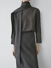 Blouse fluide avec nœud - STUDIO