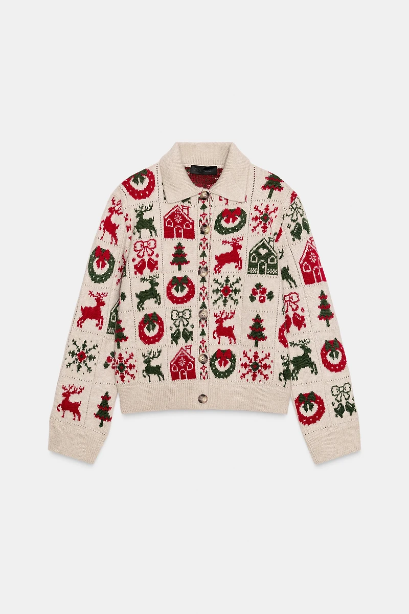 GILET EN MAILLE JACQUARD NOËL