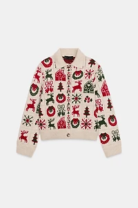 GILET EN MAILLE JACQUARD NOËL