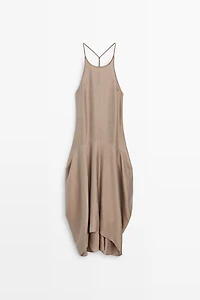 Satin halter flowing dress - STUDIO