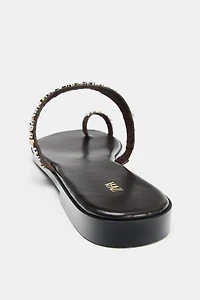 FLAT STUDDED SANDALS
