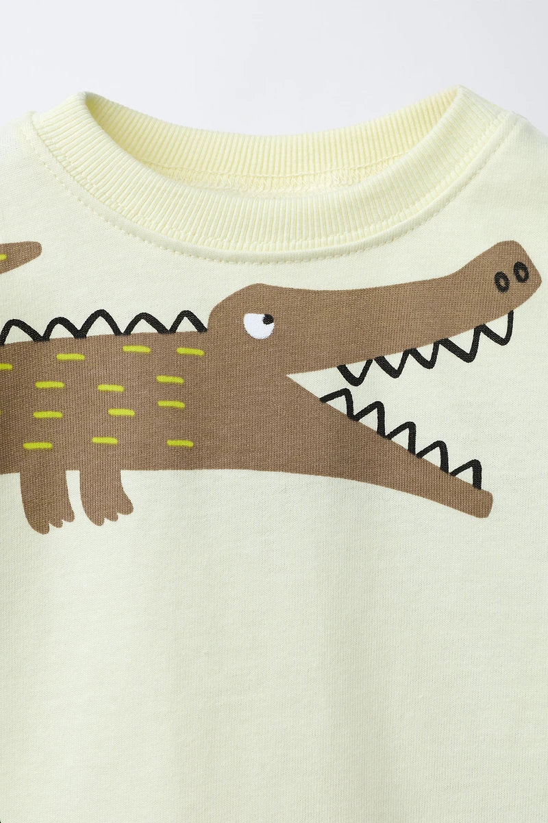 ENSEMBLE T-SHIRT ET BERMUDA IMPRIMÉ CROCODILES