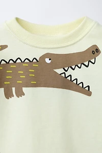 ENSEMBLE T-SHIRT ET BERMUDA IMPRIMÉ CROCODILES
