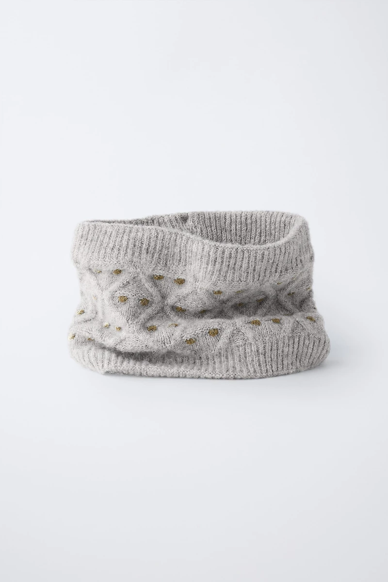 POLKA DOT KNIT NECK WARMER